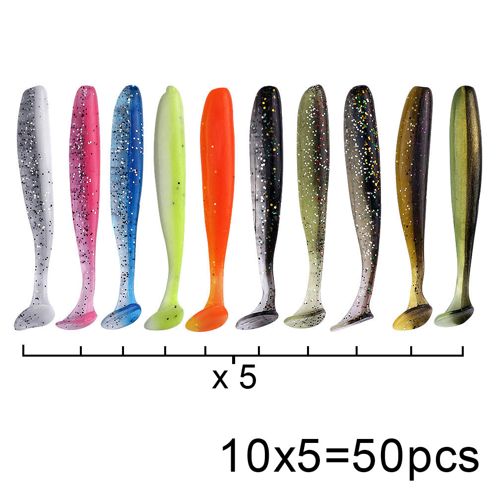 QXO 50 шт./лот, мягкая приманк – обзор и цена Fishing Lure Soft Plastic